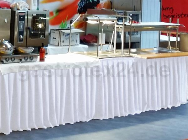 Skirtings Tischröcke in Farbe weiß in Faltenvariante Kellerfalte
